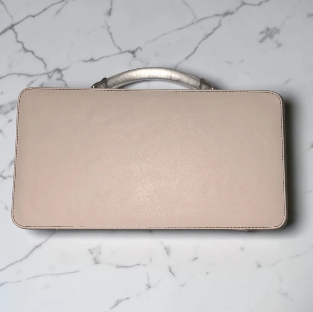Vintage Estée Lauder Nude Makeup Case Acrylic Handle Retro Vanity Travel Bag